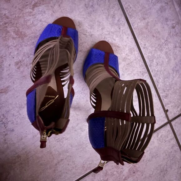 BRIAN ATWOOD Caged Gladiator Heels Langden shoes colorblock sandals open toe - Picture 2 of 11